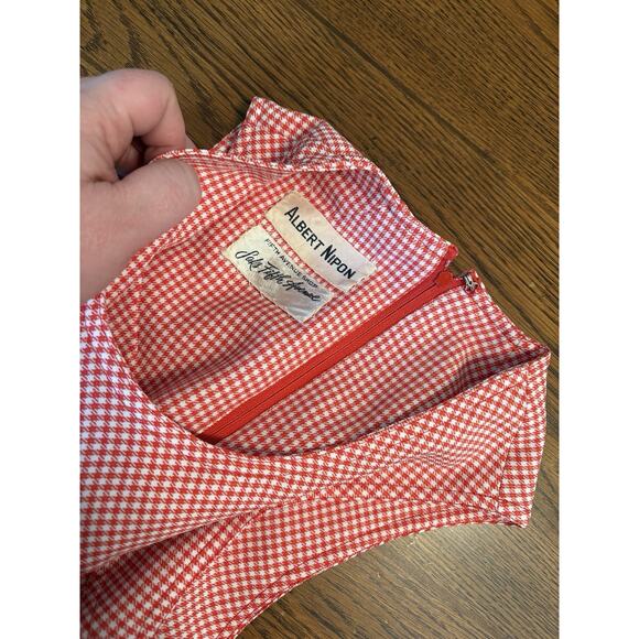 Vtg Saks Fifth Avenue Albert Nipon Red Gingham Picnic Dress & Blazer Plaid Sz M - Picture 11 of 14